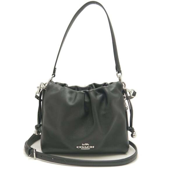 COACH Faye Drawstring Bag CT763 Shoulder Bag Smooth Leather Black Outlet ...